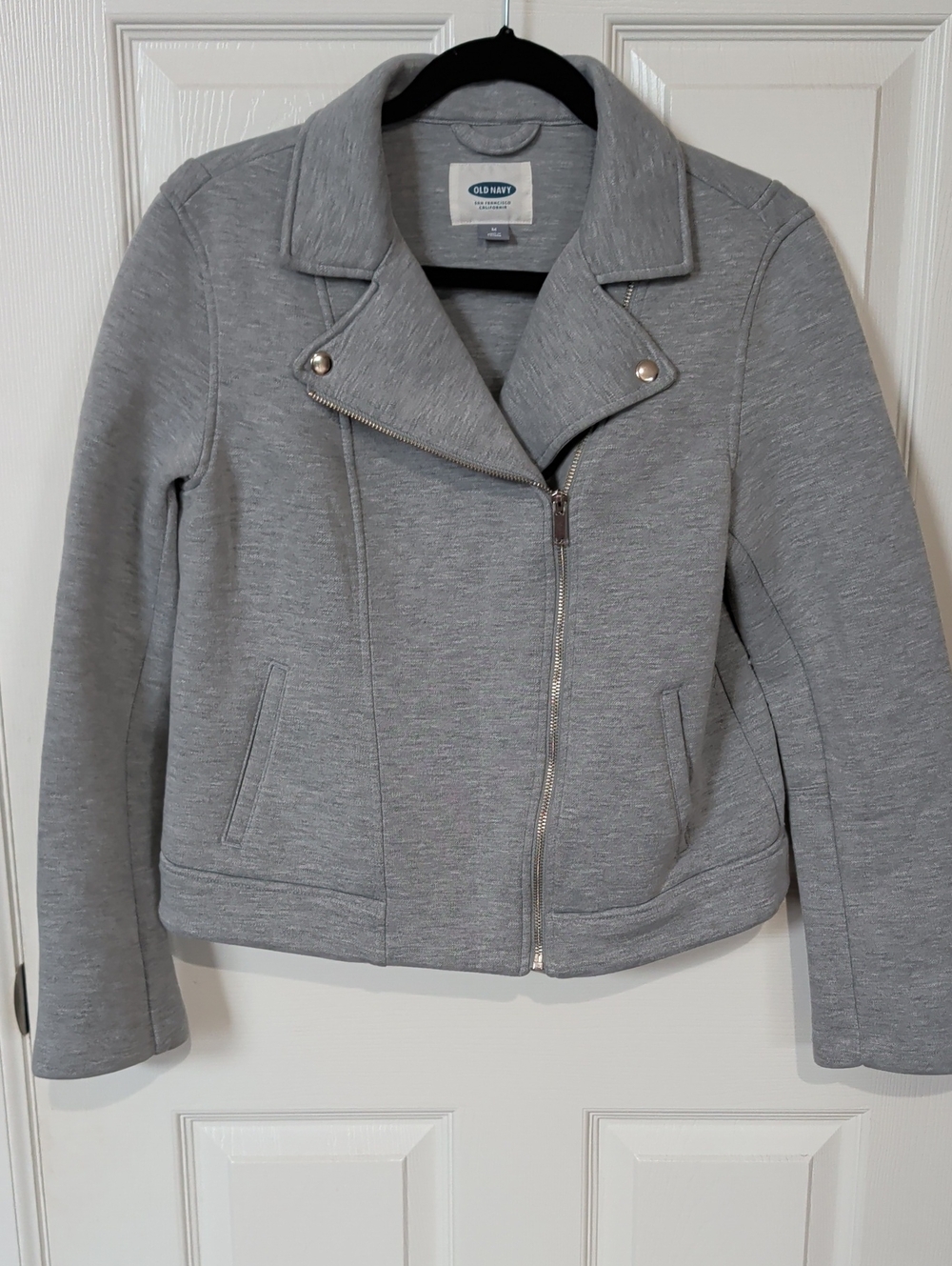 Old Navy Light Gray Moto-Style Utility Jacket